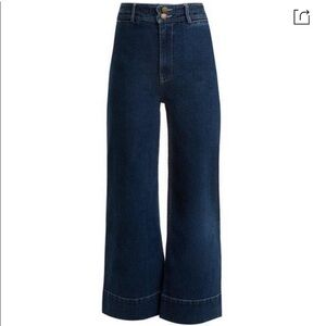 Apiece Apart Merida Pant Dark Blue Jeans 100% Cotton Wide Leg Designer Denim 10